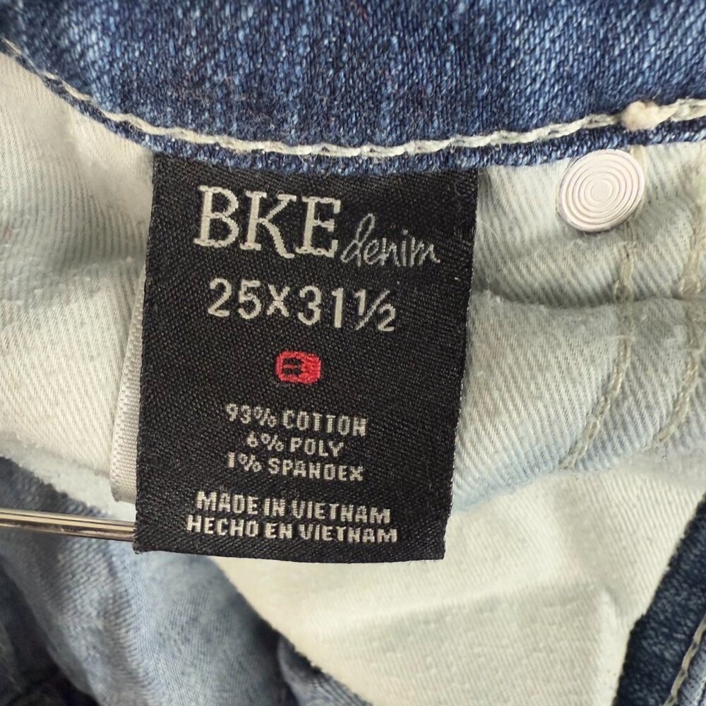 BKE Denim Jeans Womens 25R Blue Payton Bootcut Thick Stitch Mid Rise Stretch - Picture 5 of 8